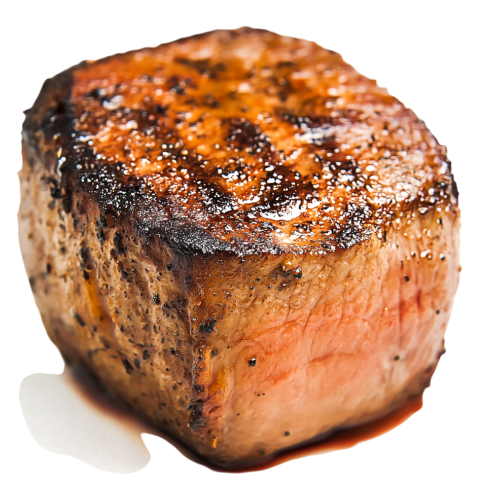 closeup of Juicy Grilled Beef Steak with Perfect Seared Crust and Texture png
