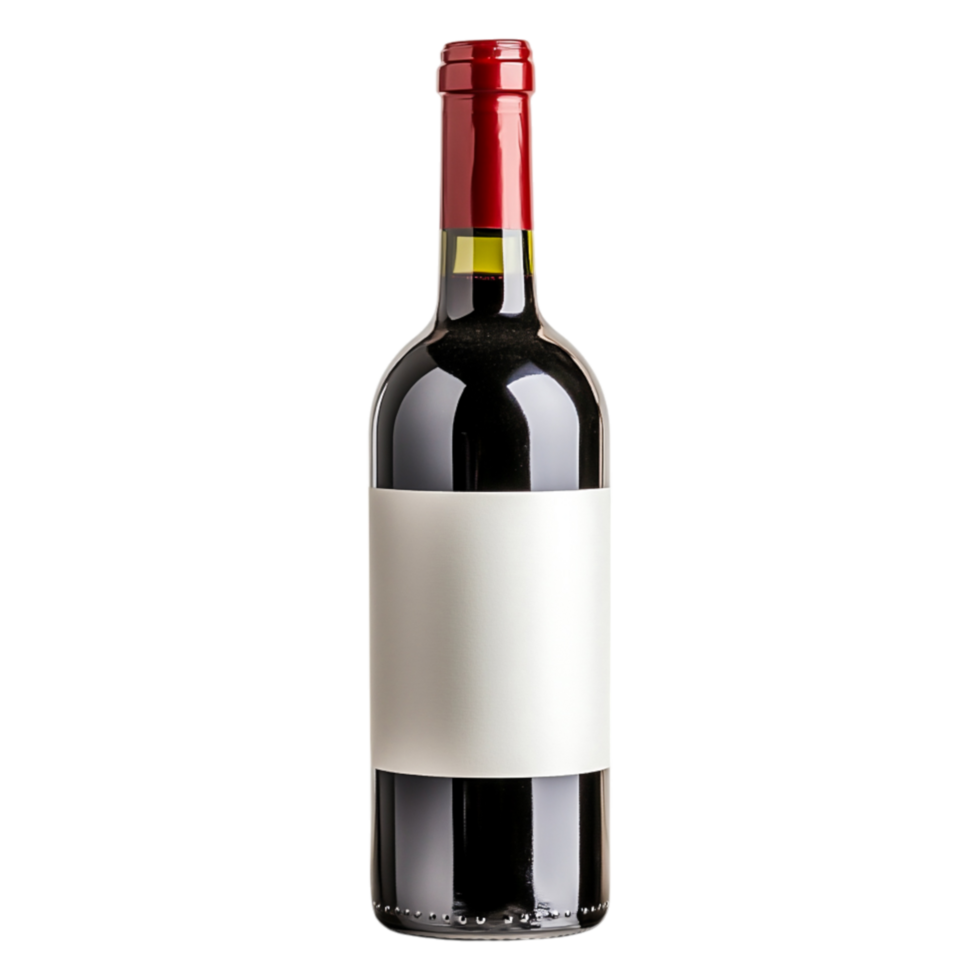 Elegant Red Wine Bottle with Blank Label on Isolated Background png