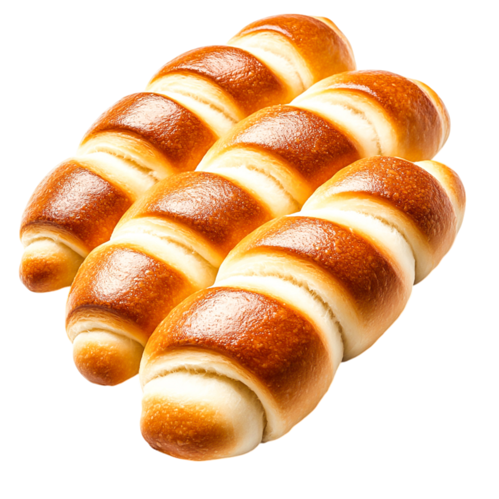 Freshly Baked Soft Bread Rolls with Golden Brown Crust and Fluffy Interior png