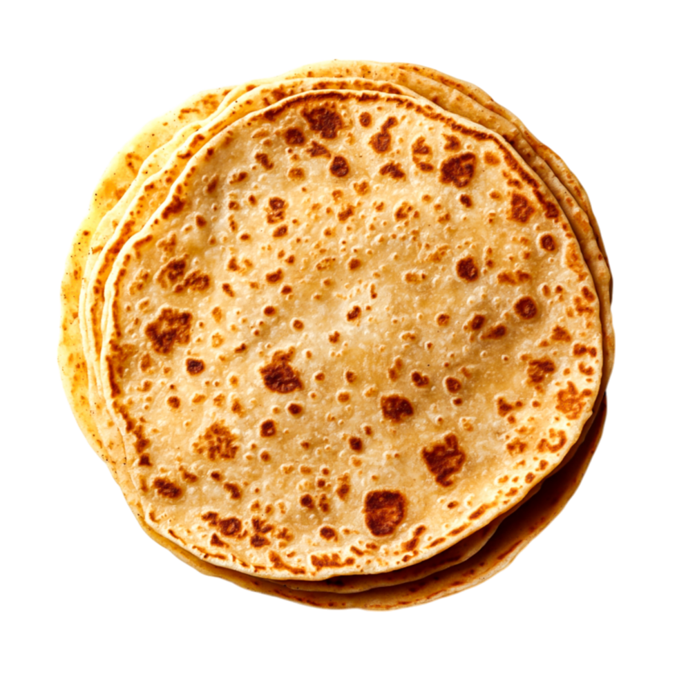 Freshly Cooked Flatbreads Stacked for Culinary Use png