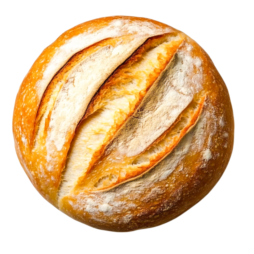 Freshly Baked Artisan Bread with Crispy Crust and Soft Inside png