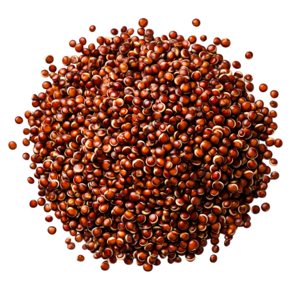 closeup of Red Quinoa Seeds Piled in a Natural Organic Arrangement png