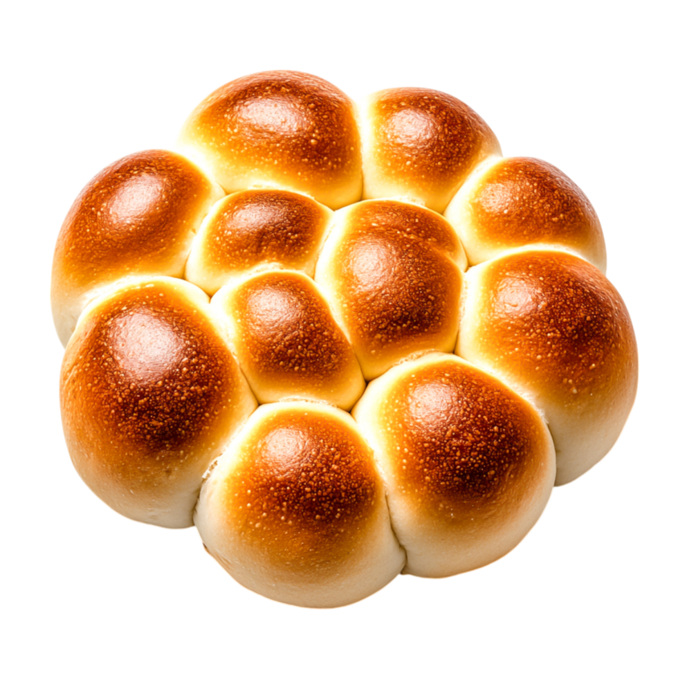 Freshly Baked Round Bread Rolls with Golden Brown Crust and Soft Texture png