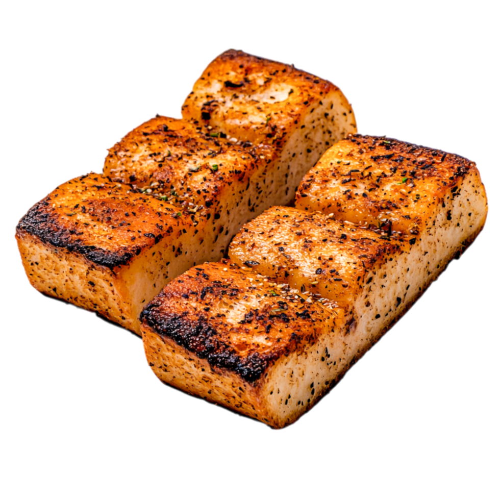 Grilled Savory Salmon Fillet with Spices and Charred Texture on png
