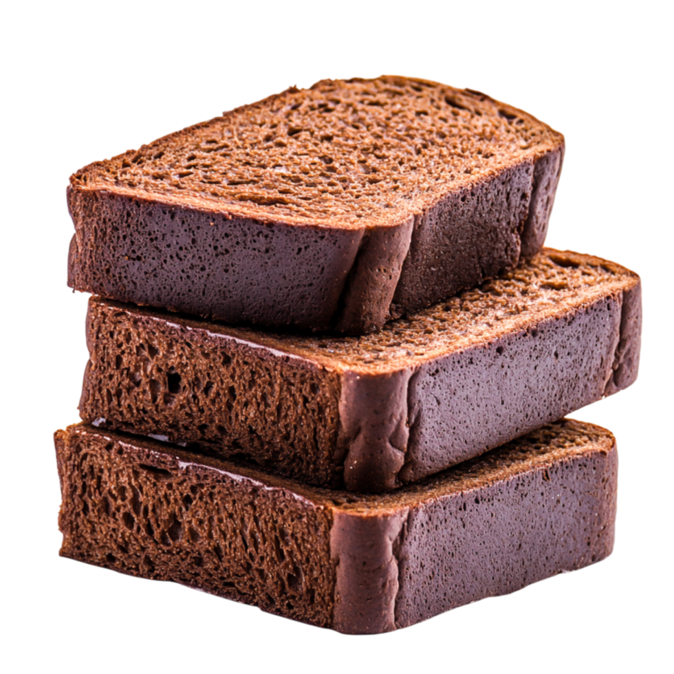 Freshly Baked Slices of Dark Chocolate Bread png