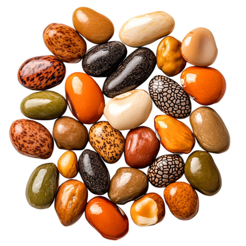 Colorful Variety of Dry Beans on for Healthy Cooking png