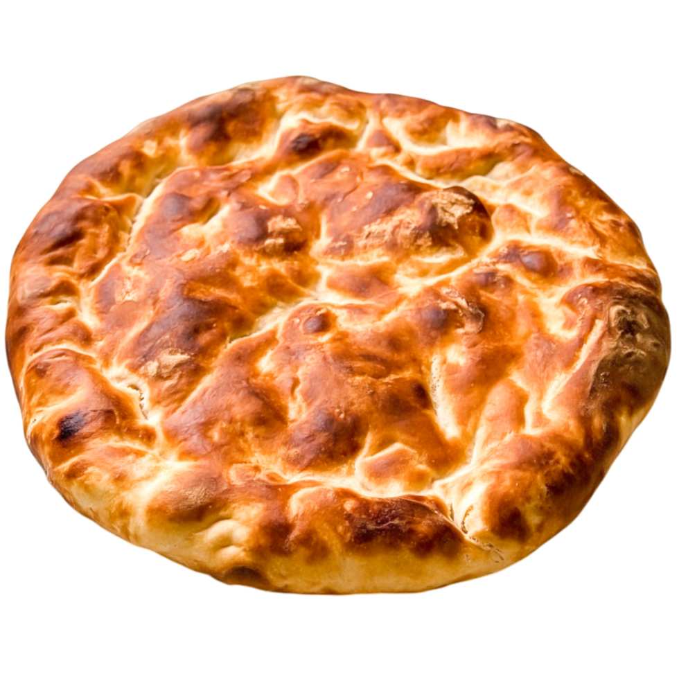 Freshly Baked Flatbread with Golden Brown Crust and Flaky Texture png