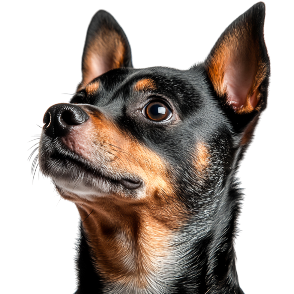closeup Portrait of a Curious Dog with Alert Expression in Studio Setting png