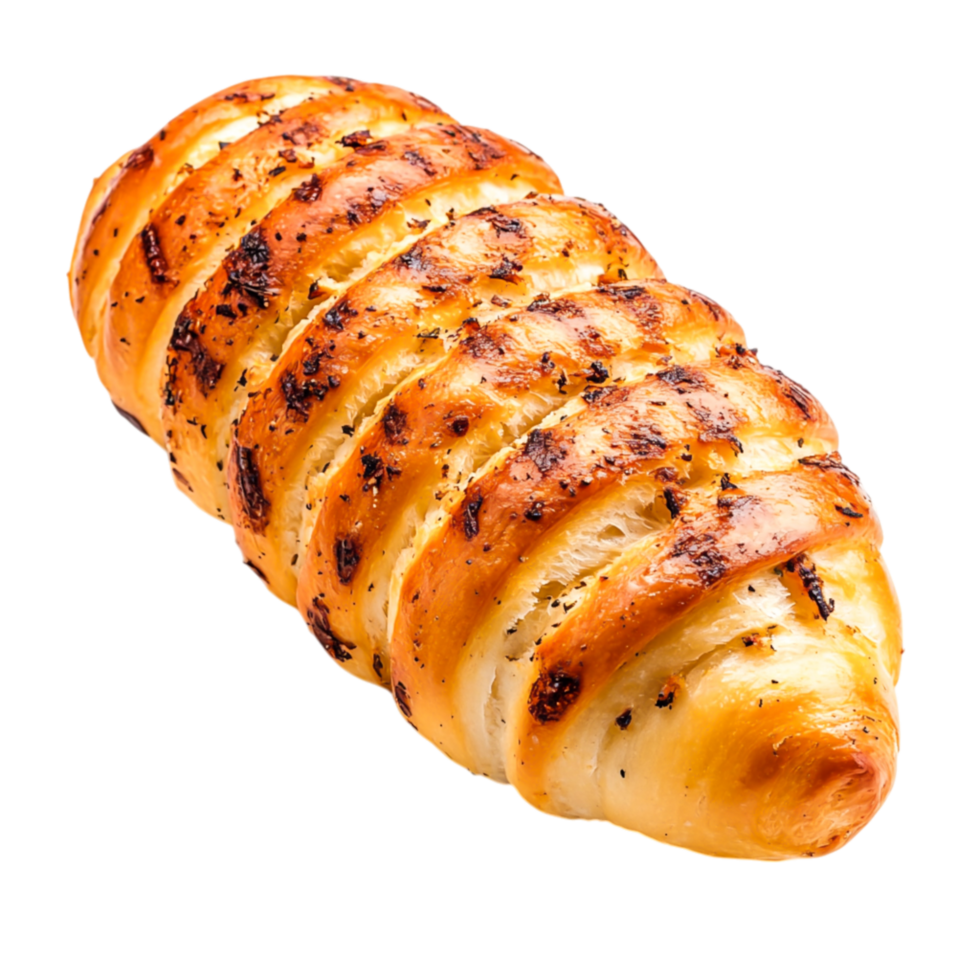 Freshly Baked Savory Bread Loaf with Herbs and Golden Crust png