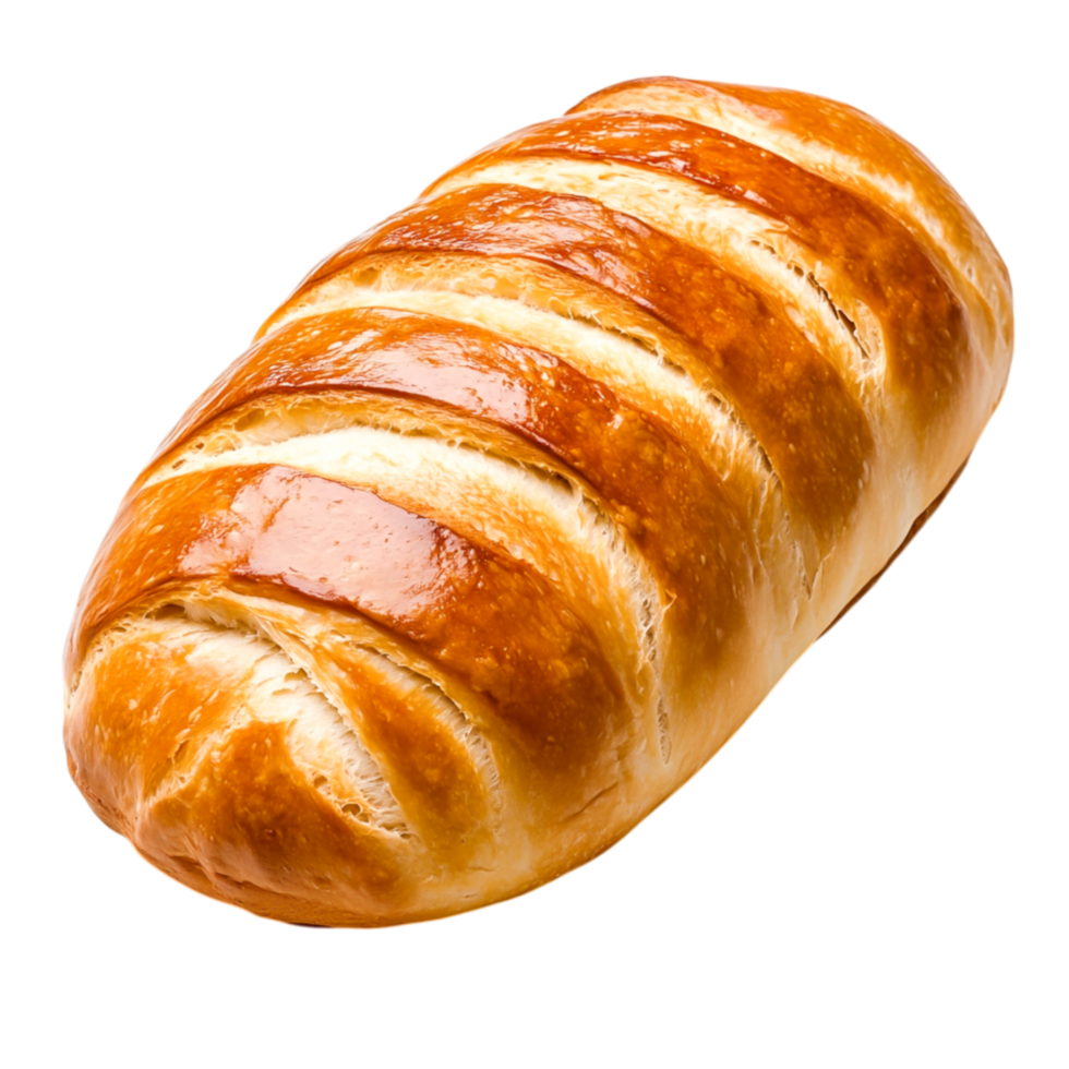 Freshly Baked Golden Loaf of Bread with Perfectly Cut Crust Design png