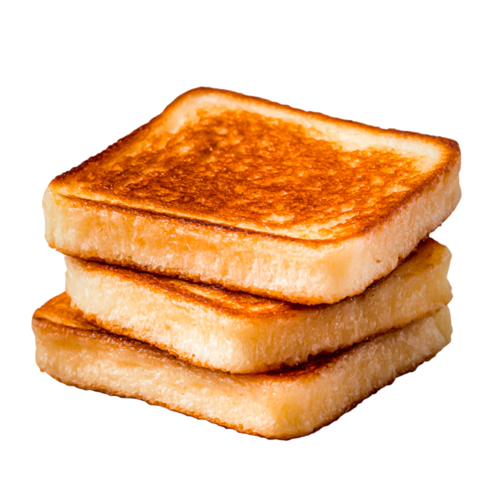 Golden Brown Toast Slices Stacked on a for Culinary Use png