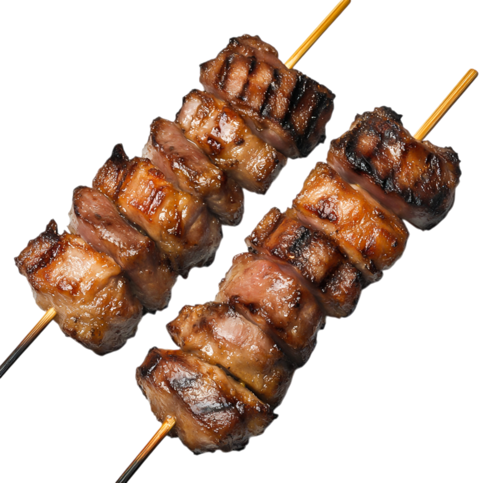 Grilled Meat Skewers with Juicy Tender Pieces Ideal for Barbecue Feast png