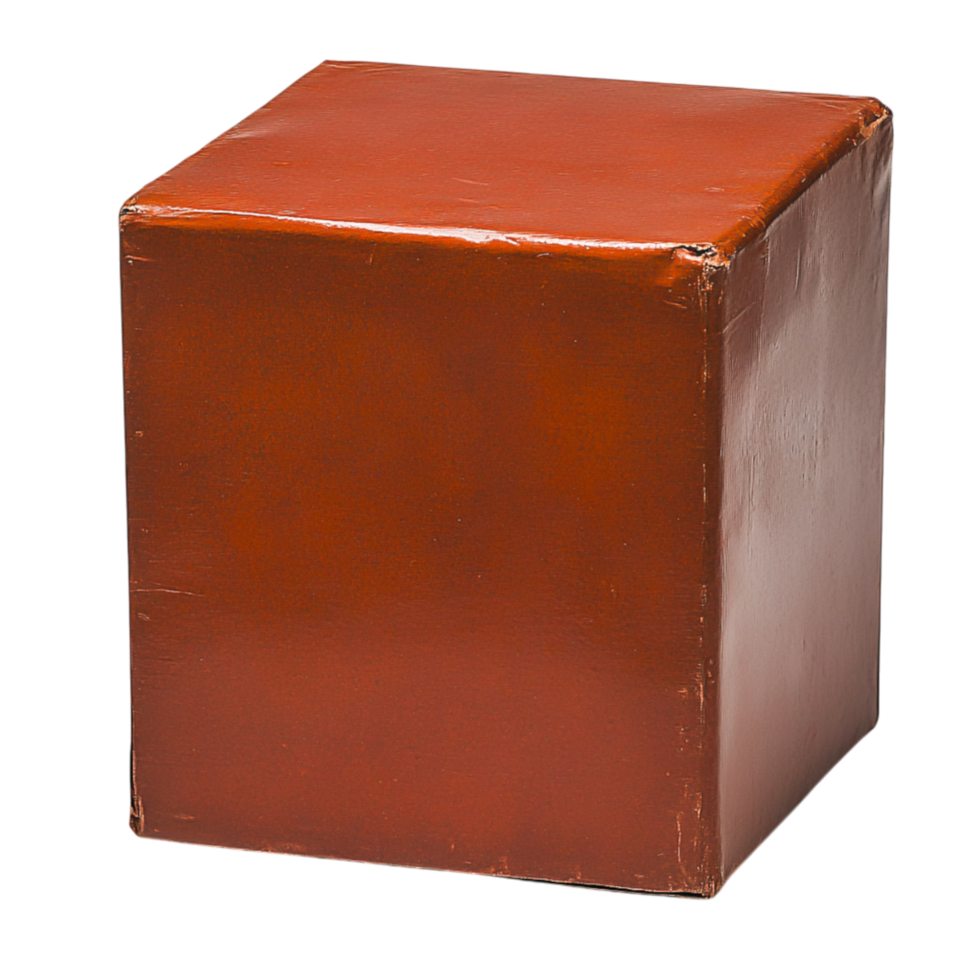 Solid Brown Cube Shape Isolated on for Creative Design Use png