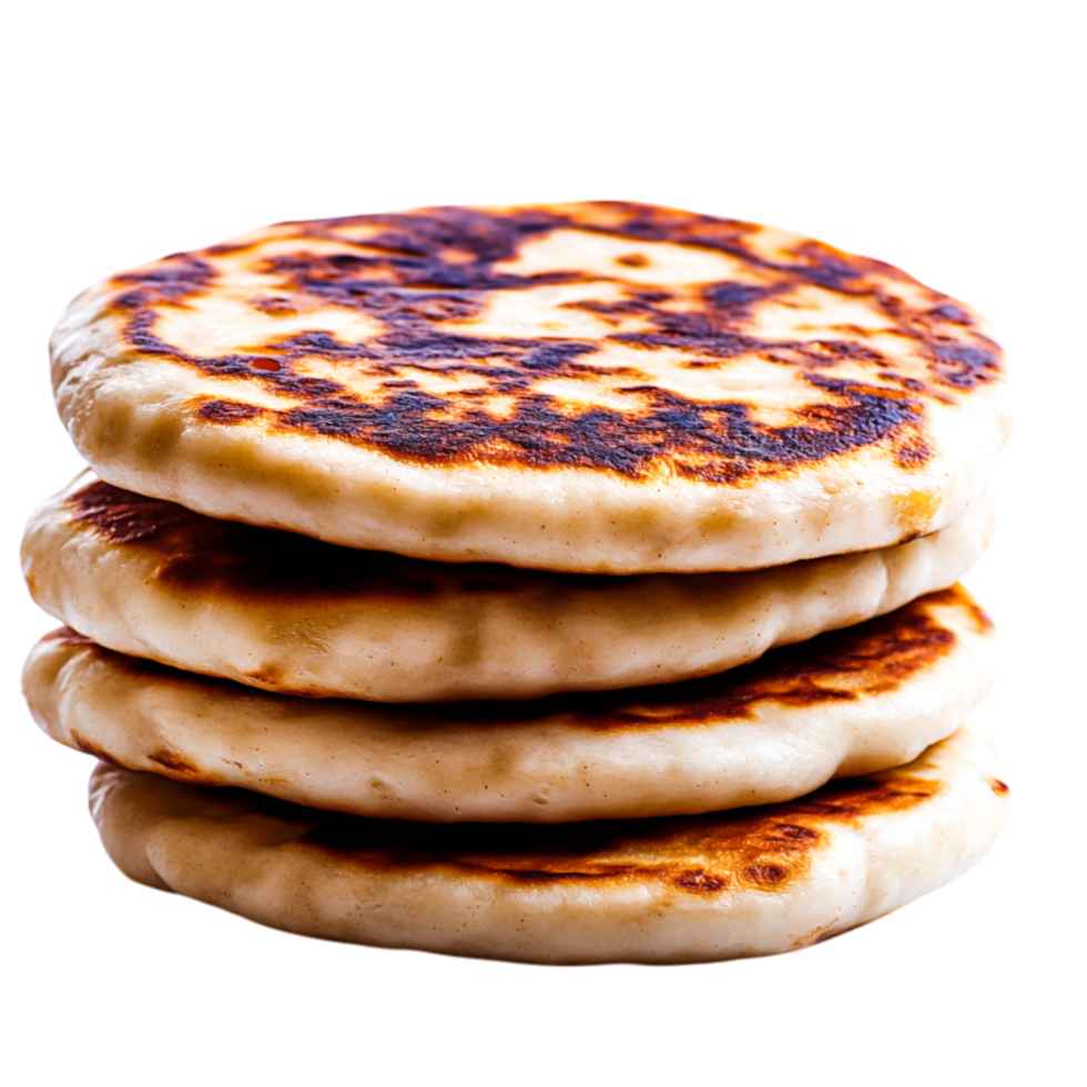 Delicious Homemade Flatbreads Stacked High on png