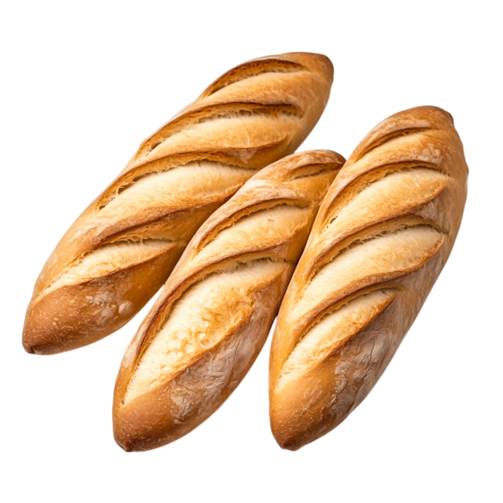 Freshly Baked Artisan Baguettes with Crispy Crust and Soft Interior png