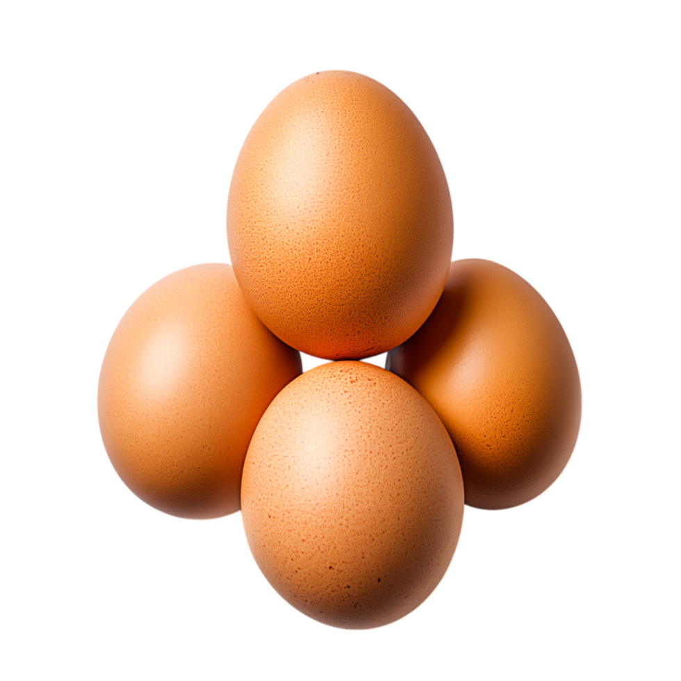 Fresh Brown Eggs Arranged in a Unique Pattern on png