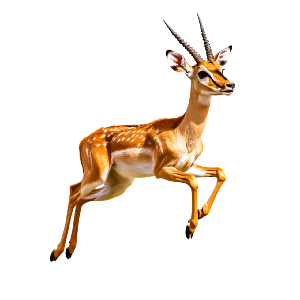 Agile Antelope in Mid-Run with Graceful Posture and Beautiful Fur png