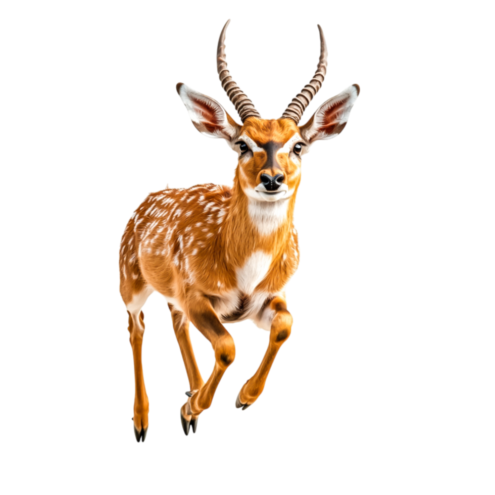 Energetic Gazelle in Mid-Run Captured in Stunning Detail Against png