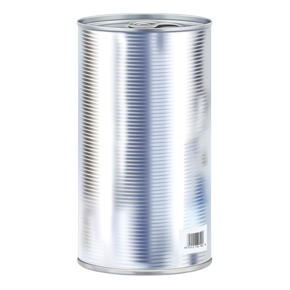 Shiny Metal Can with Smooth Surface and Clear Label Area for Products png