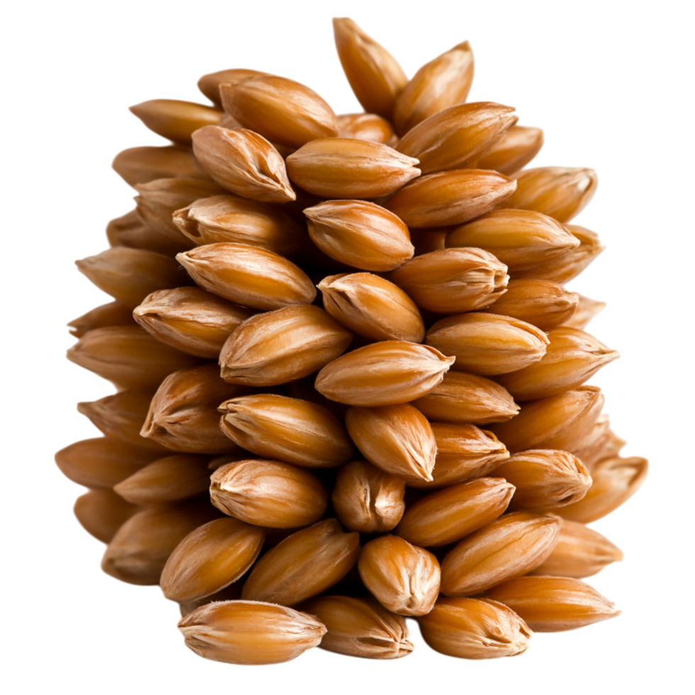 Golden Grain Pile of Unprocessed Cereal Seeds Isolated on png