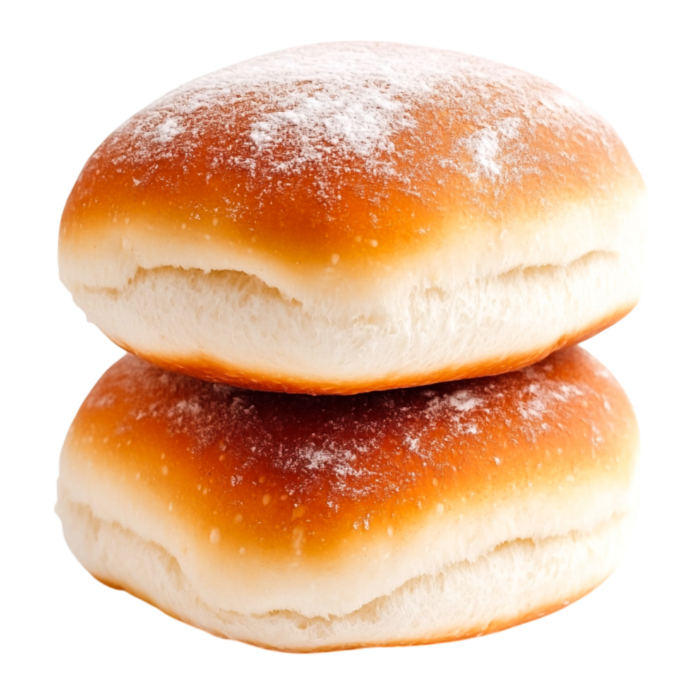 Freshly Baked Soft Doughnuts with Sugar Dusting on Top png