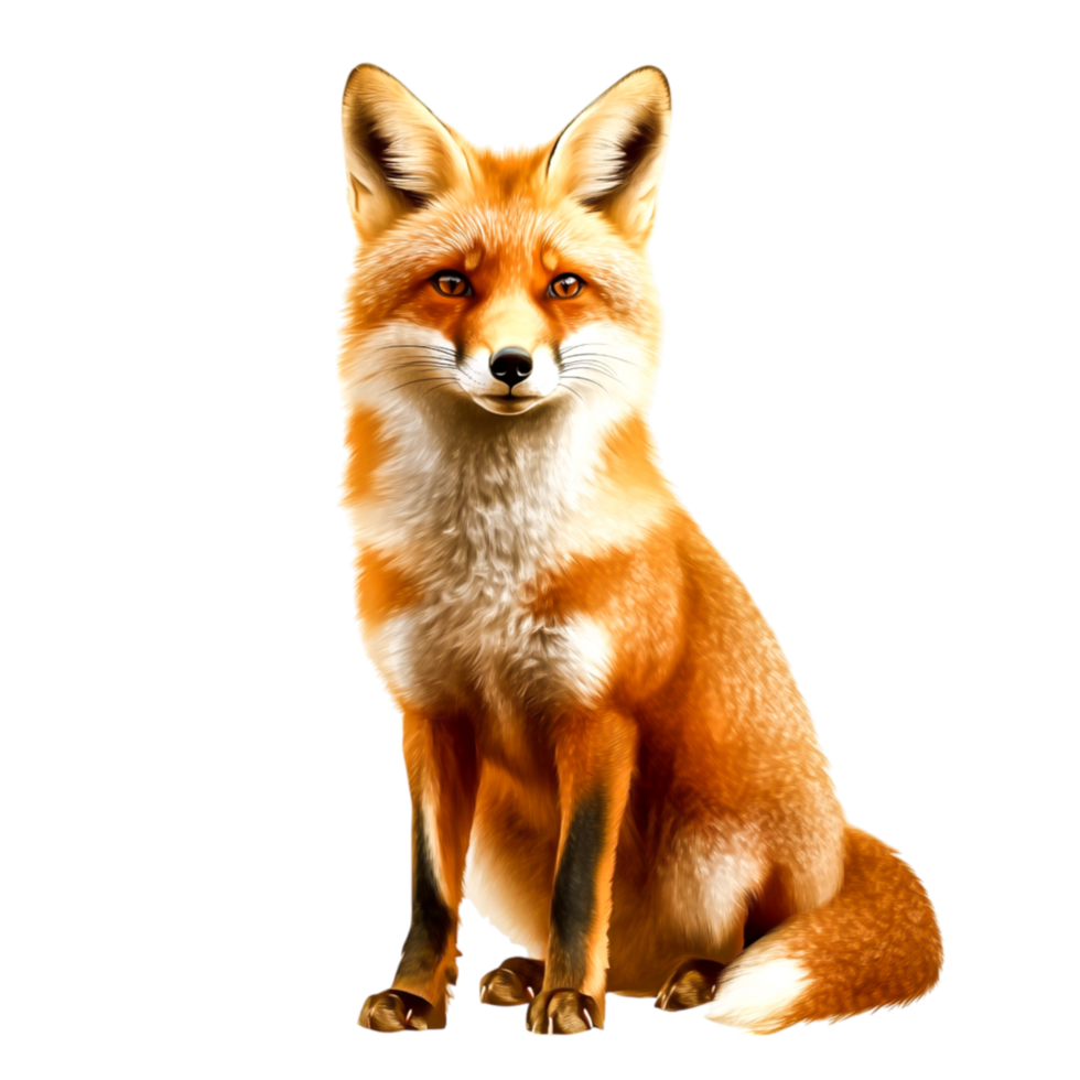 Majestic Red Fox Sitting Gracefully in a Natural Environment png