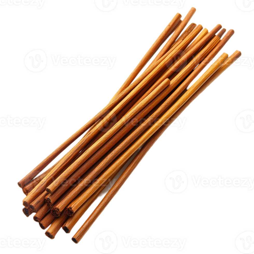Artistic brown wooden sticks arrangement still life art isolated on transparent background png