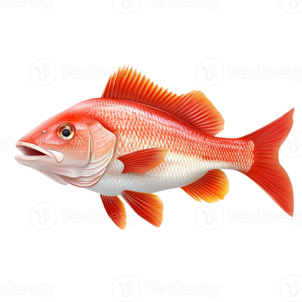 Red snapper fish drawing marine life aquatic animal art isolated on transparent background png