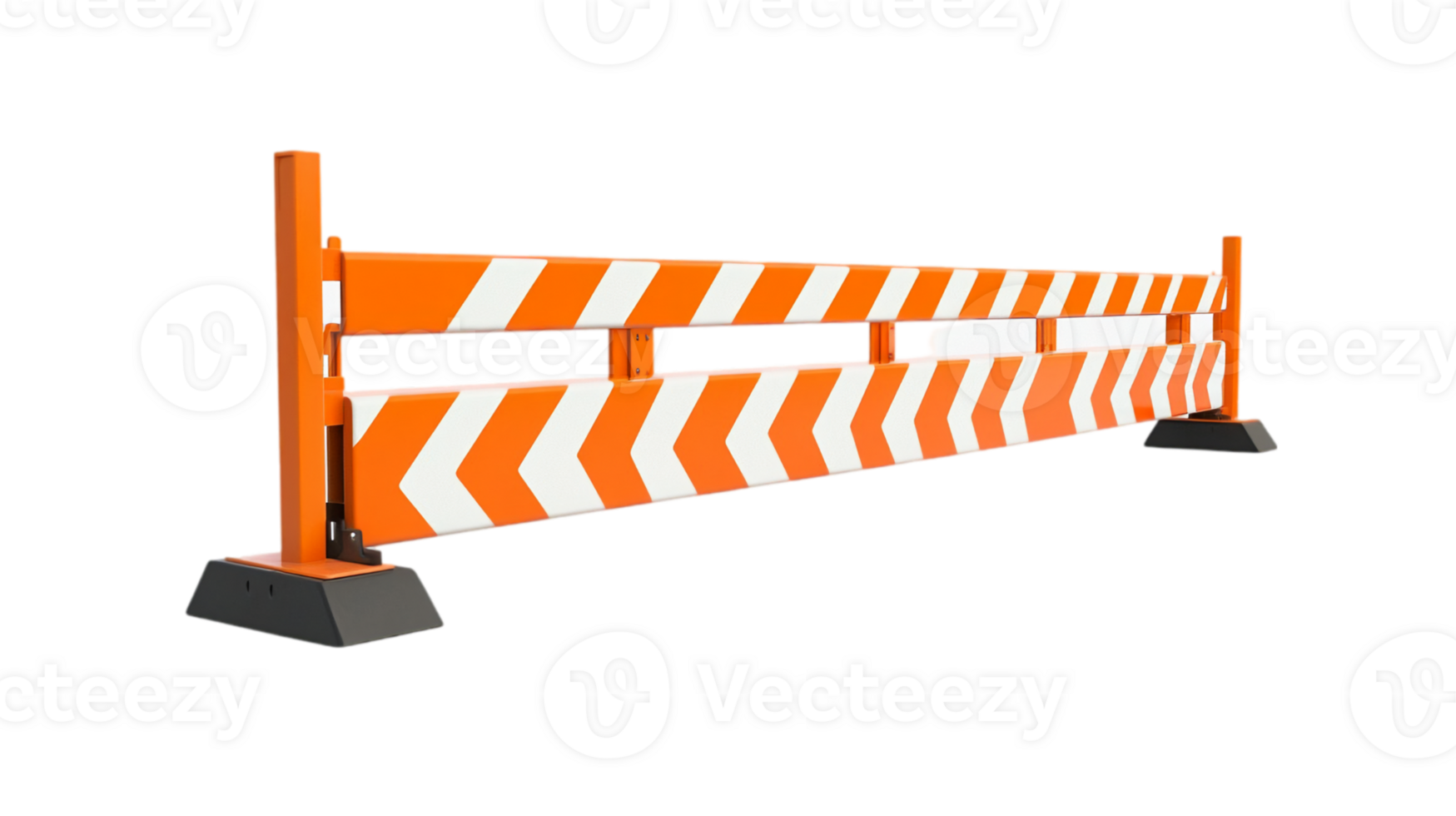 Orange and white construction barrier safety equipmentisolated on transparent background png
