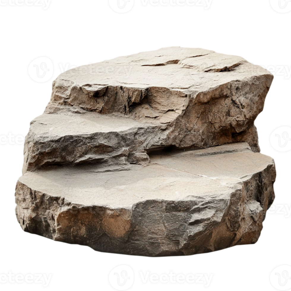Stone rock formation platform for product placement useisolated on transparent background png