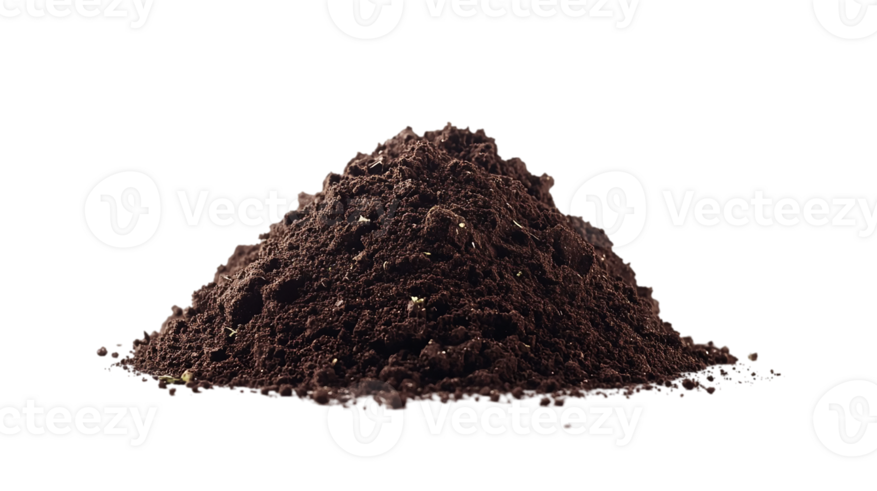 Pile of rich soil ground for planting and gardening useisolated on transparent background png
