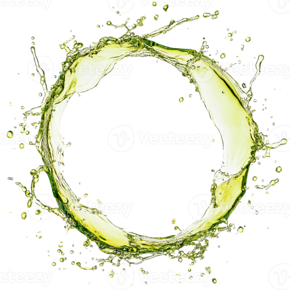 Liquid motion circle splash drink juice water refreshmentisolated on transparent background png