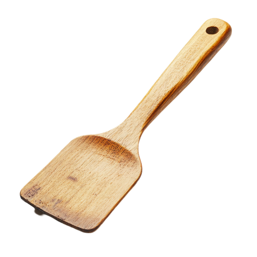 Wooden spatula kitchen utensil cooking tool isolated object isolated on transparent background png