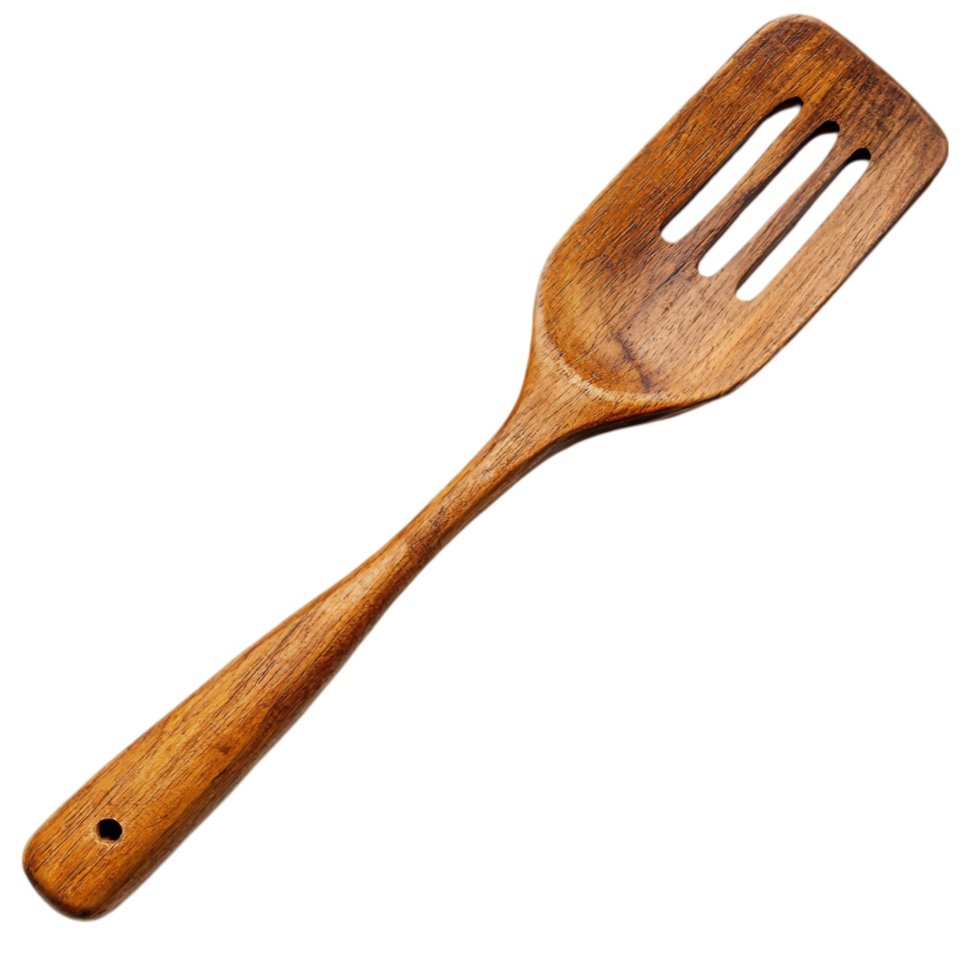 Wooden spatula kitchen utensil cooking tool food prep item isolated on transparent background png
