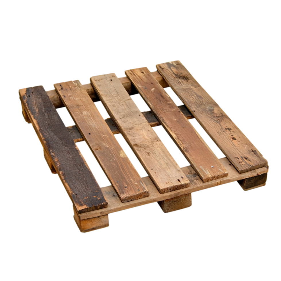 Rustic wooden pallet for shipping and storage solutions isolated on transparent background png