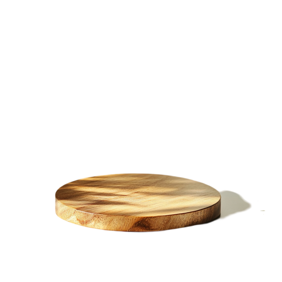 Wooden podium display platform for product presentation isolated on transparent background png