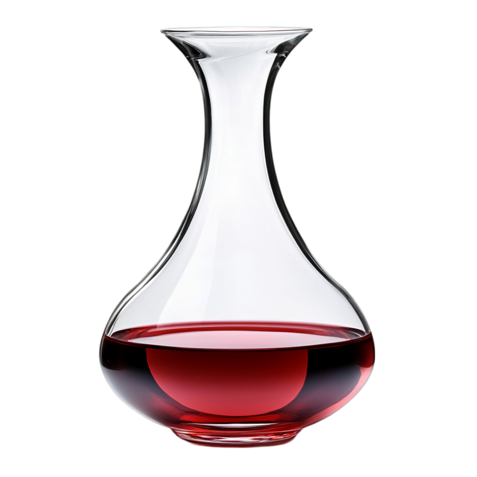Crystal wine decanter with red wine drink still life art isolated on transparent background png