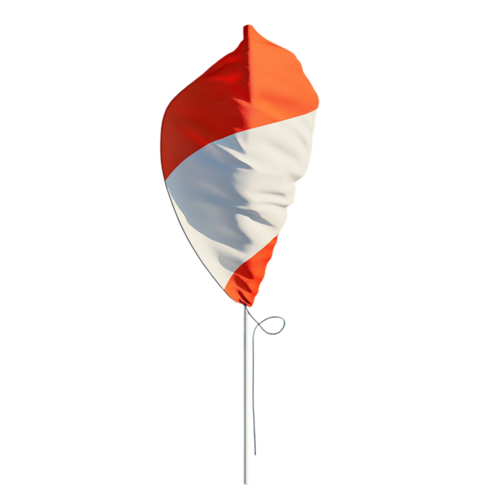 Wind indicator orange white aviation weather equipment isolated on transparent background png