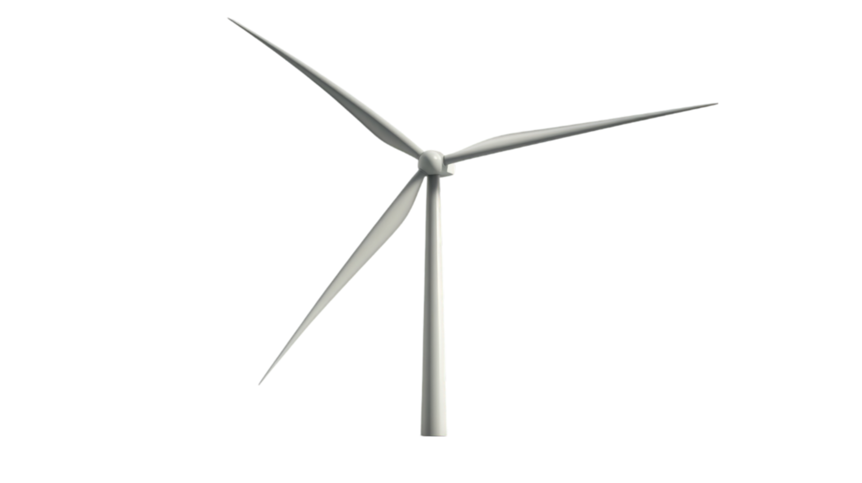 Wind turbine rendering clean energy renewable source isolated on transparent background png