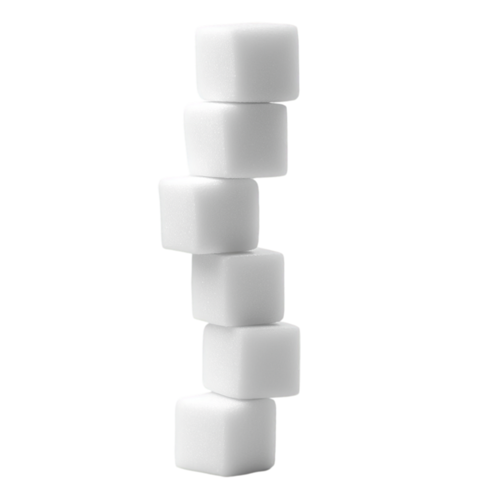 Sugar cubes stack white sweetness food ingredient isolated isolated on transparent background png