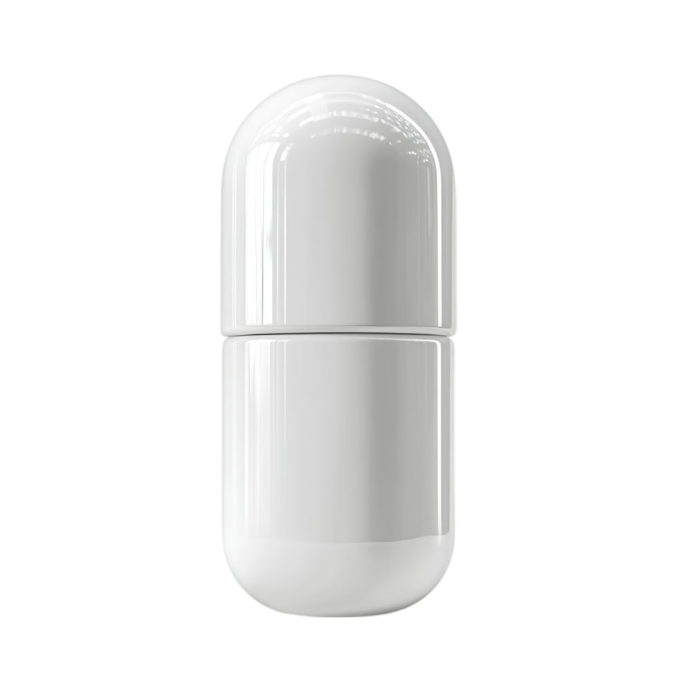 White capsule medication remedy healthcare pharmaceutical isolated on transparent background png