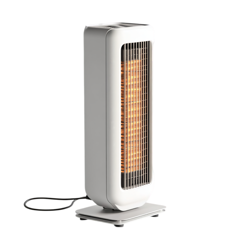 Portable electric space heater for home and office use isolated on transparent background png