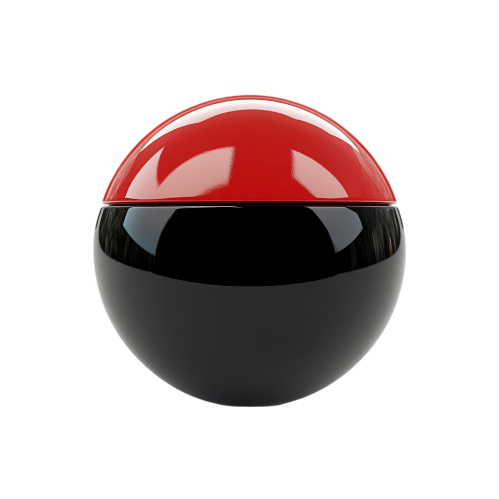 Red and shiny sphere object on a plain background art isolated on transparent background png