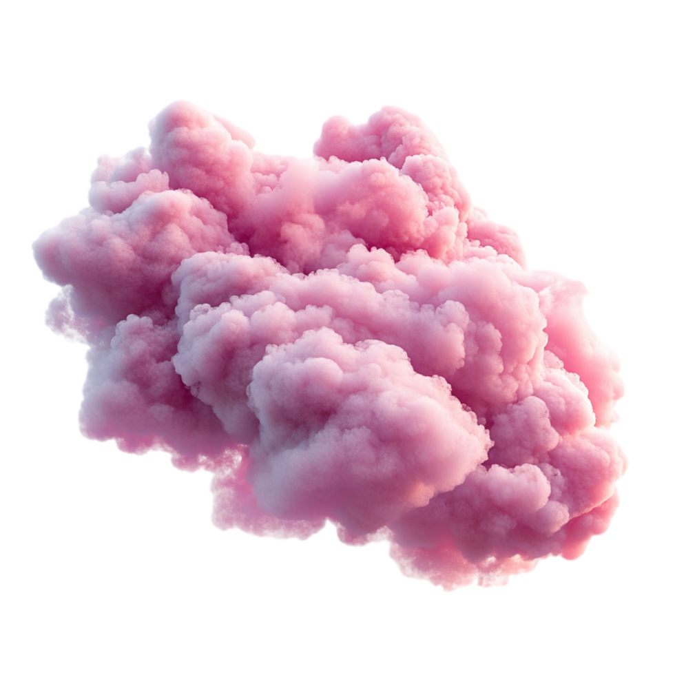 Pink smoke cloud effect element for graphic design use isolated on transparent background png