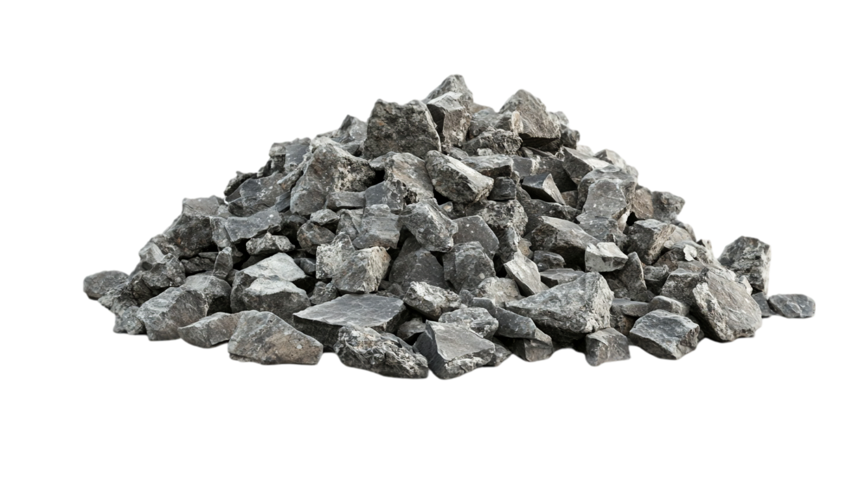 Pile of gray stones material rocks construction gravel isolated on transparent background png
