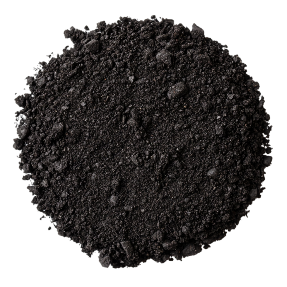 Pile of coal mineral resource industrial fuel concept isolated on transparent background png