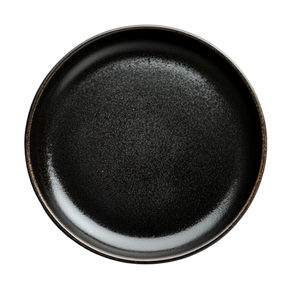 Ceramic plate top view kitchenware dining tableware object isolated on transparent background png