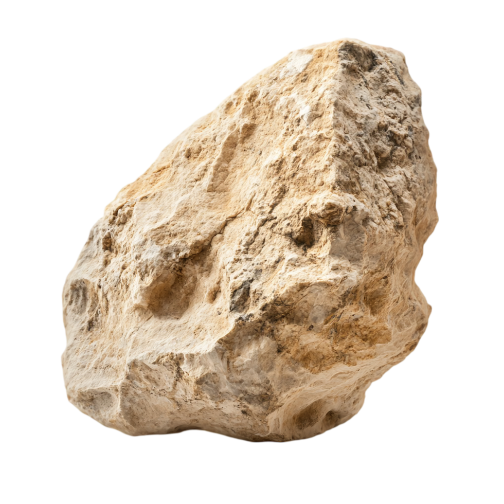 Tan rock formation geology stone mineral specimen view isolated on transparent background png
