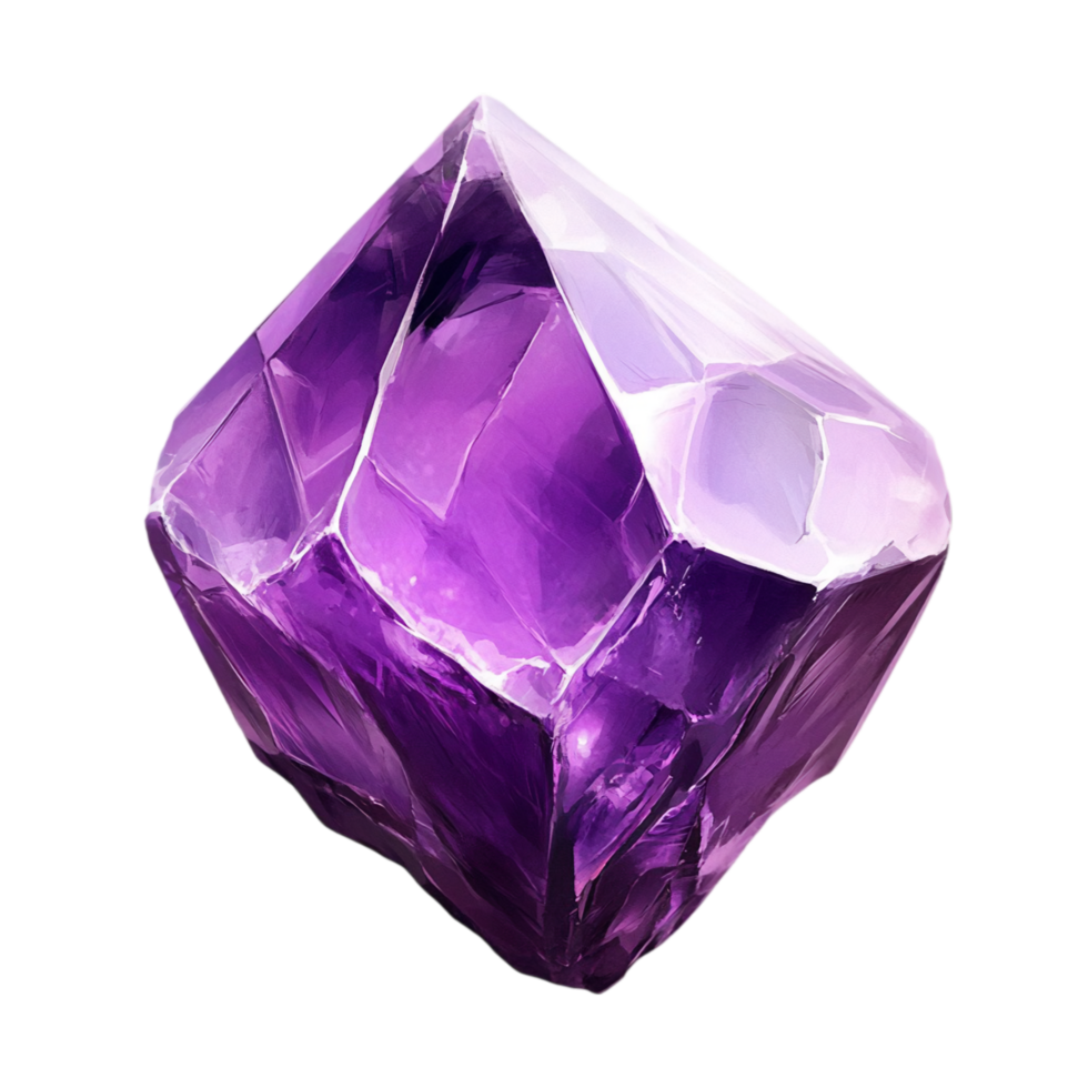 Amethyst crystal gem stone mineral purple gemstone art isolated on transparent background png
