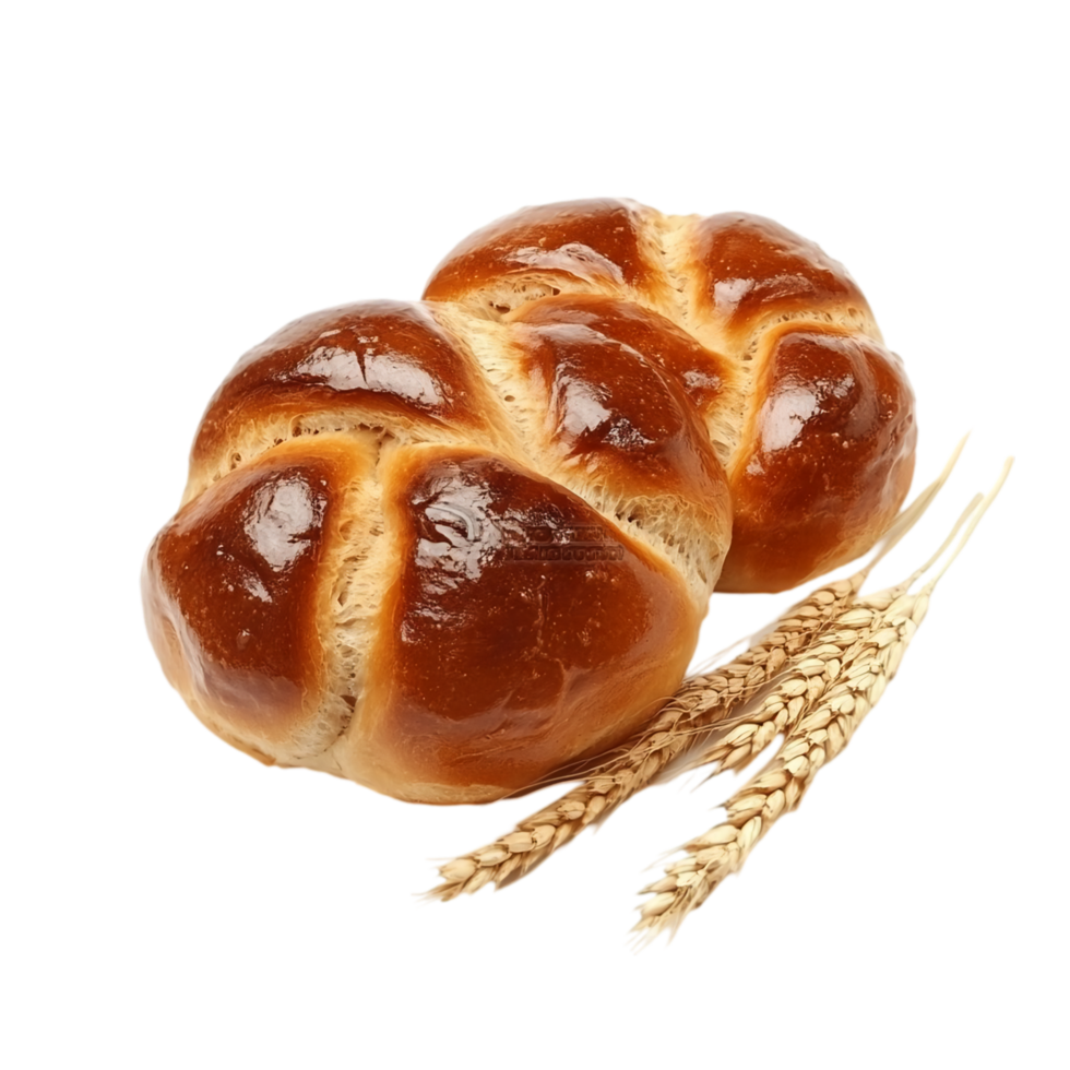 Fresh challah bread food bakery delicious wheat loafs isolated on transparent background png